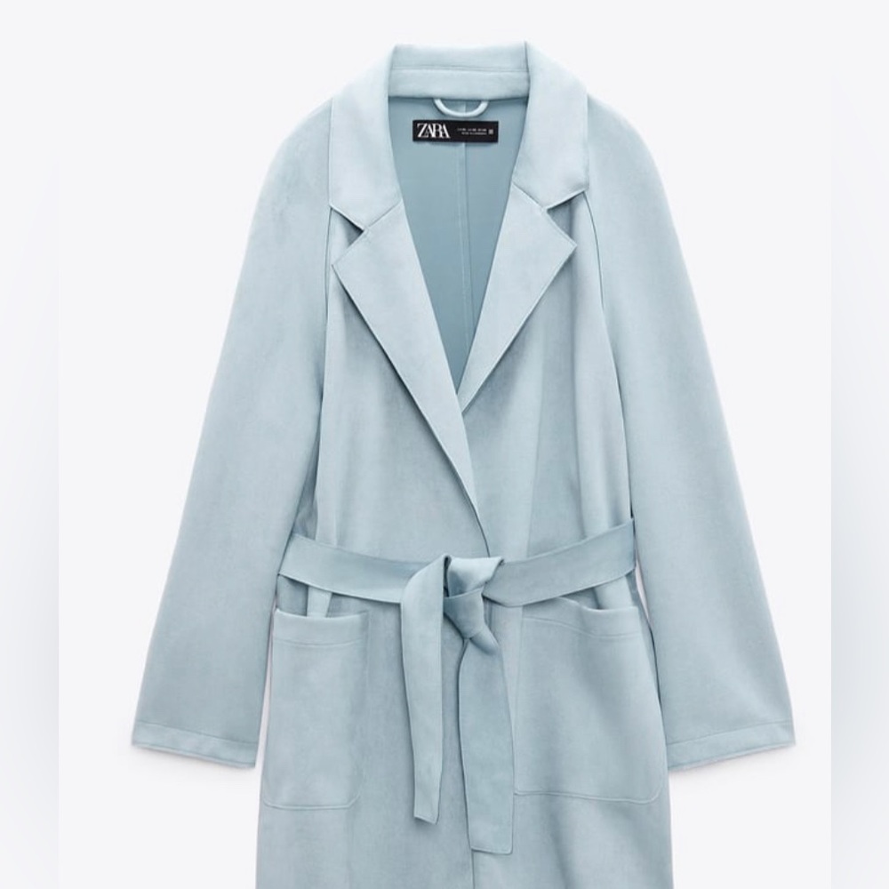 Zara faux suede light blue
